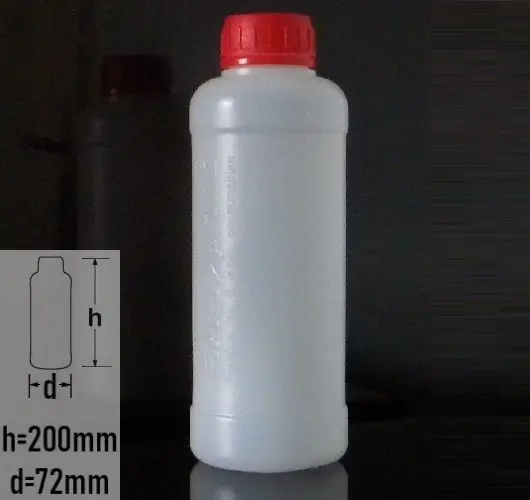 Sticla plastic 500ml culoare semitransparent cu capac cu autosigilare rosu